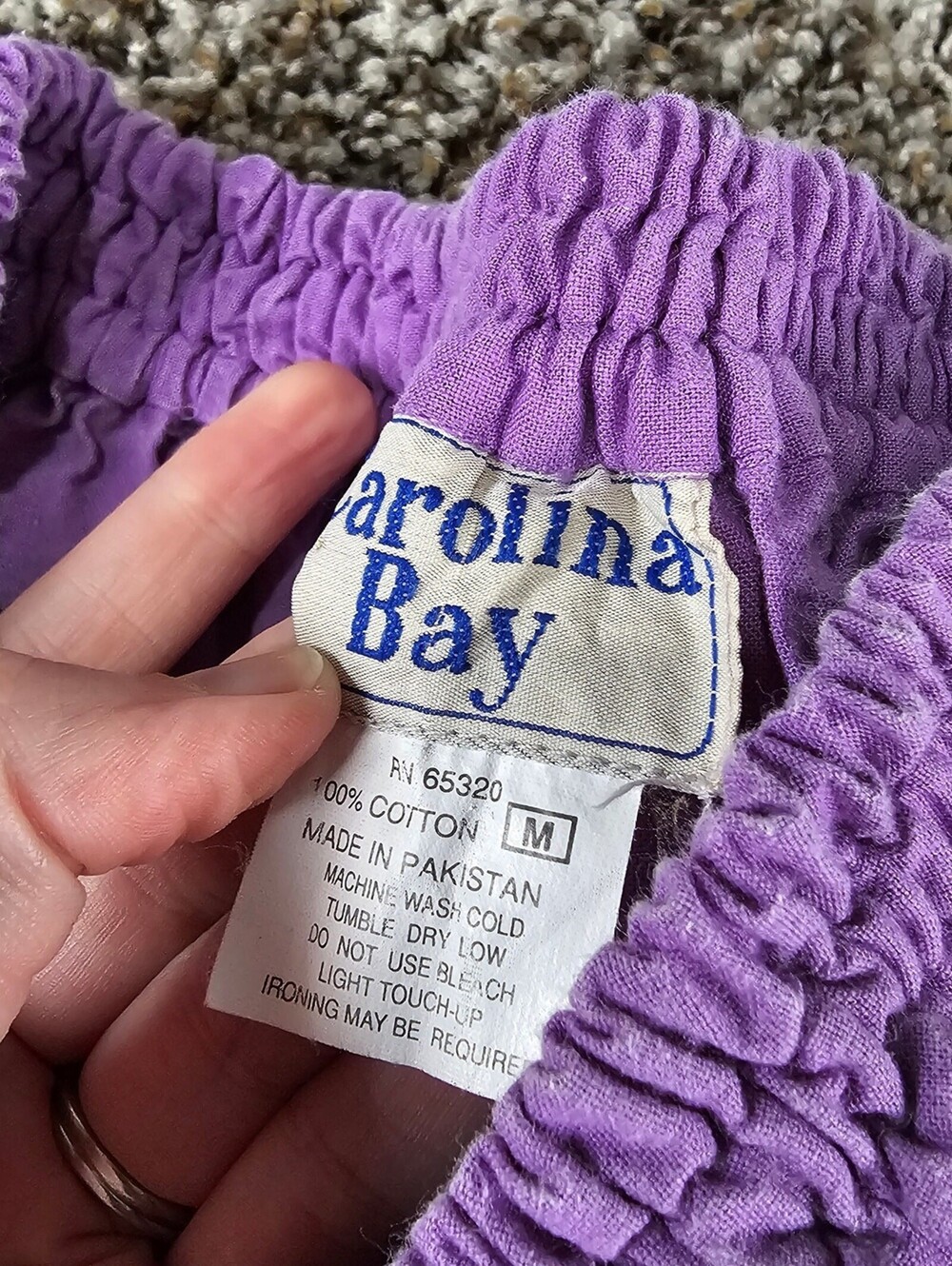 Vtg Carolina Bay Womens Sz M Midi Length A Line Skirt Light Purple Embroidered - Picture 3 of 4
